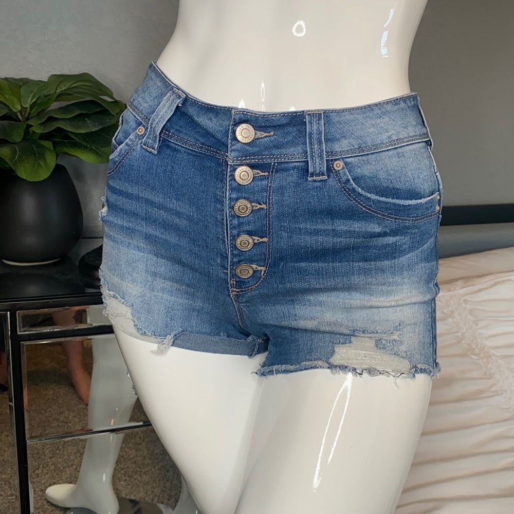 High waisted jean shorts